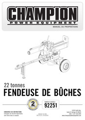 Champion Power Equipment 92251 Manuel Du Propriétaire