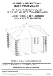 Apex Garden MELODY II 22-YH-20S089HD Guide D'assemblage