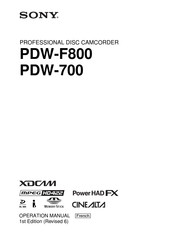 Sony PDW-700 Mode D'emploi