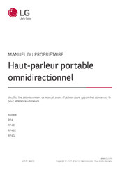 LG XBOOM 360 RP4BE Manuel Du Propriétaire