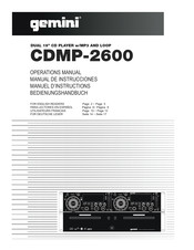 Gemini CDMP-2600 Manuel D'instructions