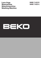 Beko WMB 71632 A Mode D'emploi