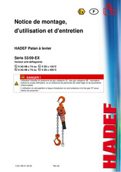 HADEF 53/09-EX Serie Notice De Montage, D'utilisation Et D'entretien