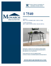 Monarch Specialties I 7540 Instructions D'assemblage