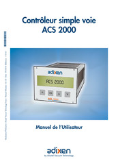 Alcatel Vacuum Technology Adixen ACS 2000 Manuel De L'utilisateur