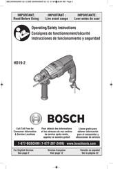 Bosch HD19-2 Consignes De Fonctionnement/Sécurité
