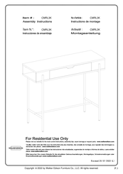 Walker Edison CMRL3K Instructions De Montage