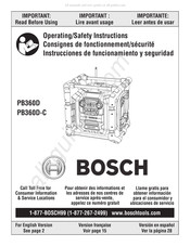 Bosch PB360D Consignes De Fonctionnement/Sécurité