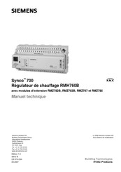 Siemens KNX Synco 700 RMZ785 Manuel Technique