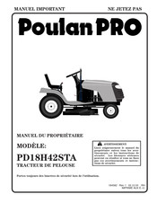 Poulan Pro PD18H42STA Manuel Du Propriétaire