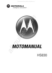 Motorola HS830 Mode D'emploi