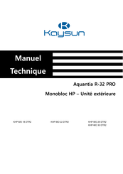 Kaysun Aquantia R-32 PRO KHP-MO 18 DTR2 Manuel Technique