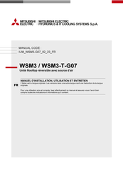 Mitsubishi Electric WSM3-T-G07 Manuel D'installation, Utilisation Et Entretien