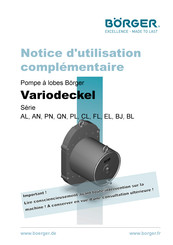 Borger AL Série Notice D'utilisation Complémentaire