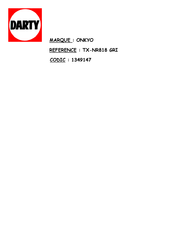 Onkyo TX-NR818 Manuel D'instructions