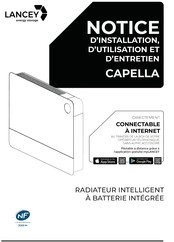 LANCEY CAPELLA Notice D'installation, D'utilisation Et D'entretien