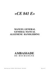 Ambassade de Bourgogne CE 841 E Manuel General