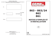 Gemini 863 Notice D'emploi Et D'installation