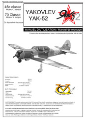 Radio control model YAKOVLEV YAK-52 Manuel D'utilisation