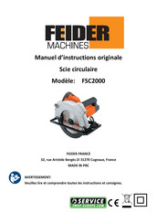FEIDER Machines FSC2000 Manuel D'instructions Original