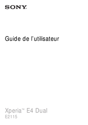 Sony E2115 Guide De L'utilisateur