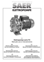 SAER Elettropompe FC 25-2D Manuel D'emploi Et D'entretien