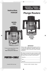 Porter Cable 7538 Manuel D'instructions