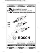 Bosch 1215 Consignes De Fonctionnement/Sécurité