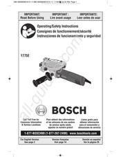 Bosch 1775E Consignes De Fonctionnement/Sécurité