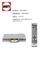 Panasonic DIGA DMR-E500H Mode D'emploi
