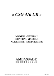 Ambassade de Bourgogne CSG 410 UR Manuel General