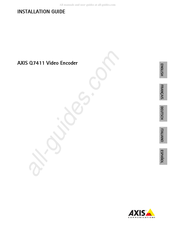 Axis Q7411 Guide D'installation