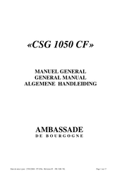 Ambassade de Bourgogne CSG 1050 CF Manuel General
