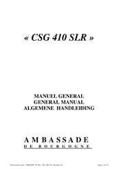 Ambassade de Bourgogne CSG 410 SLR Manuel General