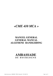 Ambassade de Bourgogne CME 410 MCA Manuel General