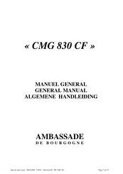 Ambassade de Bourgogne CMG 830 CF Manuel General