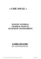 Ambassade de Bourgogne CME 410 GL Manuel General