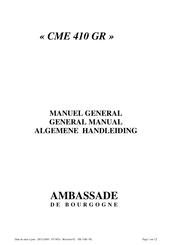 Ambassade de Bourgogne CME 410 GR Manuel General