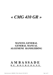 Ambassade de Bourgogne CMG 410 GR Manuel General