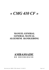 Ambassade de Bourgogne CMG 410 CF Manuel General