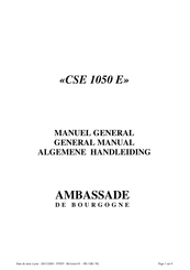 Ambassade de Bourgogne CSE 1050 E Manuel General