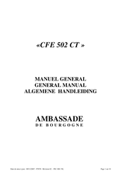 Ambassade de Bourgogne CFE 502 CT Manuel General