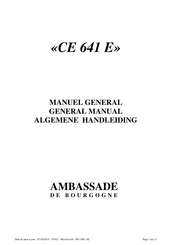 Ambassade de Bourgogne CE 641 E Manuel General