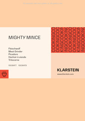 Klarstein MIGHTY MINCE Mode D'emploi