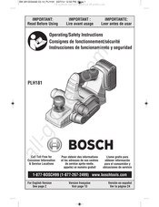 Bosch PLH181 Consignes De Fonctionnement/Sécurité