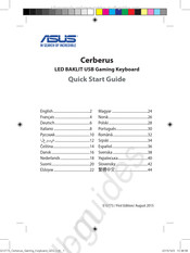 Asus Cerberus LED BAKLIT USB Guide De Démarrage Rapide