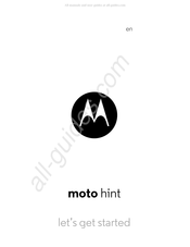 Motorola Moto Hint Mode D'emploi