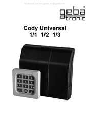 Geba Tronic Cody Universal 1/2 Mode D'emploi