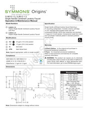 Symmons Origins S-9612-1.5 Manuel D'opération
