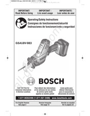 Bosch GSA18V-083 Consignes De Fonctionnement/Sécurité